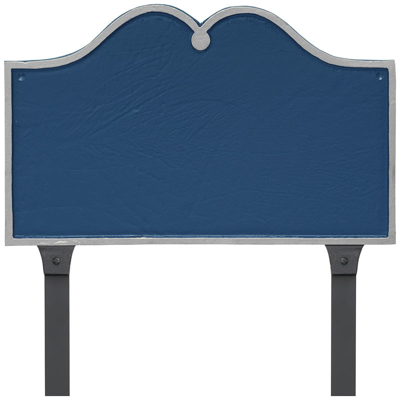 Enseigne d’adresse pour pelouse sur 2 lignes hillsdale, Oui, Bleu de mer / Argent