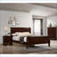 Full Size Solid Wood Sleigh Bed Frame - Cherry Finish for Master Bedroom
