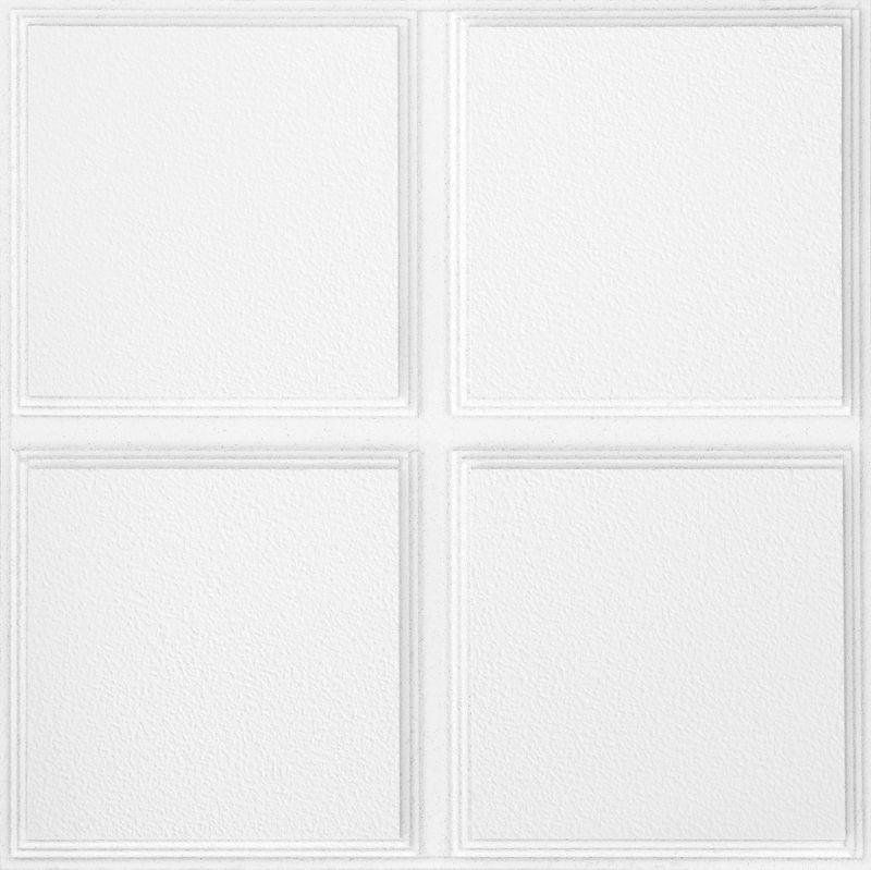 Cascade Square Tegular 15/16 2 ft. x 2 ft. Drop-In Mineral Fiber Acoustic Ceiling Tile in White, Set of 12