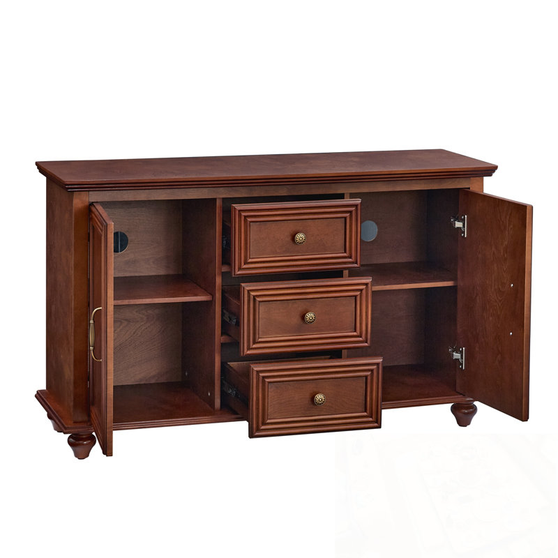 Buffet moderne avec 2 portes et 3 tiroirs Linville, Noyer