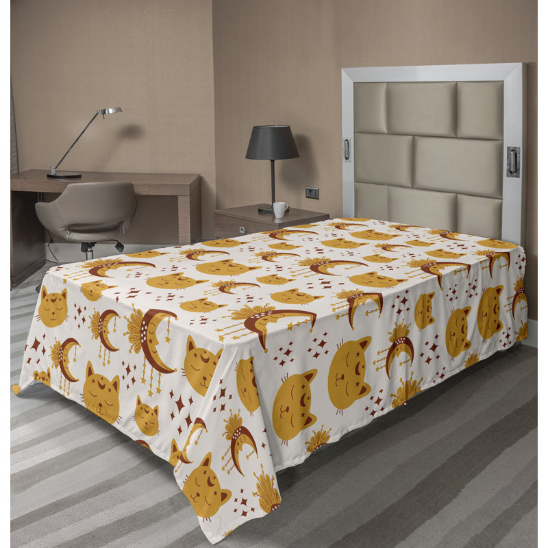 Drap plat de style bohémien Ambesonne, Drap plat pour lit simple