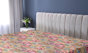 Taupe chaud / motif floral rose pastel