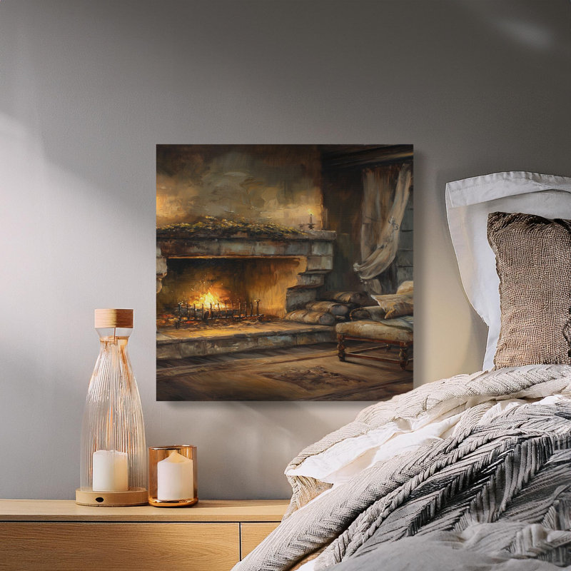 Fireplace Canvas Wall Art, Cozy Home Decor, Gallery Wrapped Canvas Print, Ready to Hang, Living Room Art, Statement Piece, Archival Quality
