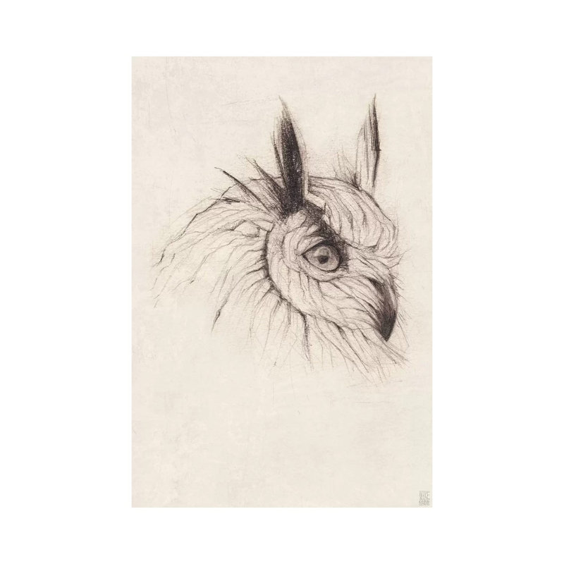«Owl II» par Mike Koubou - impression d'art graphique, Toile tendue, H 12 po x l 8 po x P 0,75 po