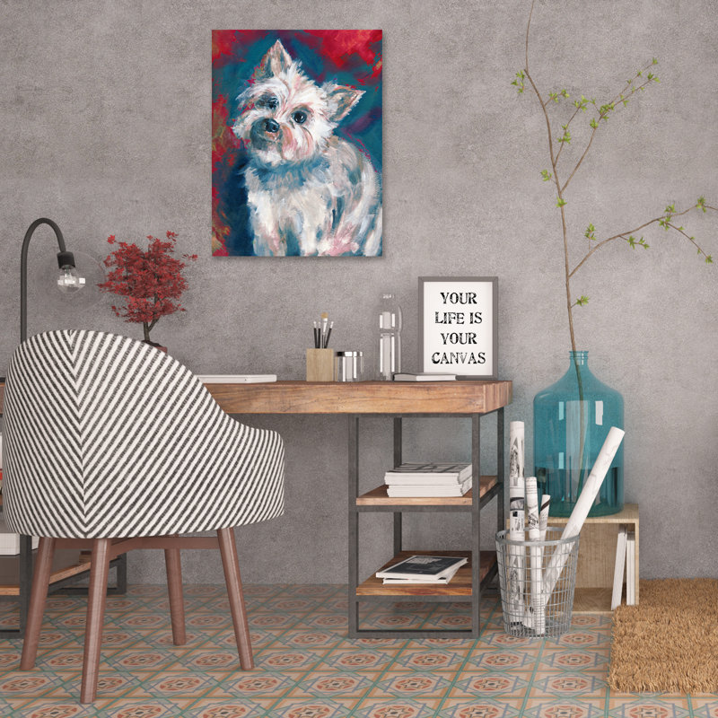 Pop Yorkie - Wrapped Canvas Painting, 41 cm H x 30 cm W