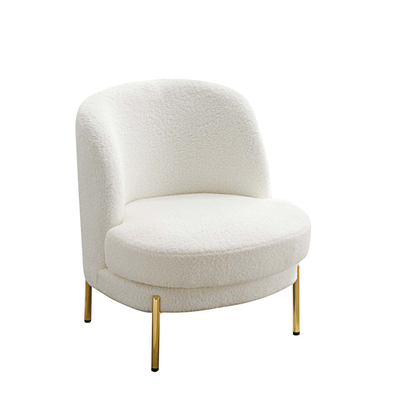 Chaise d'appoint rembourrée, Boucle gris clair