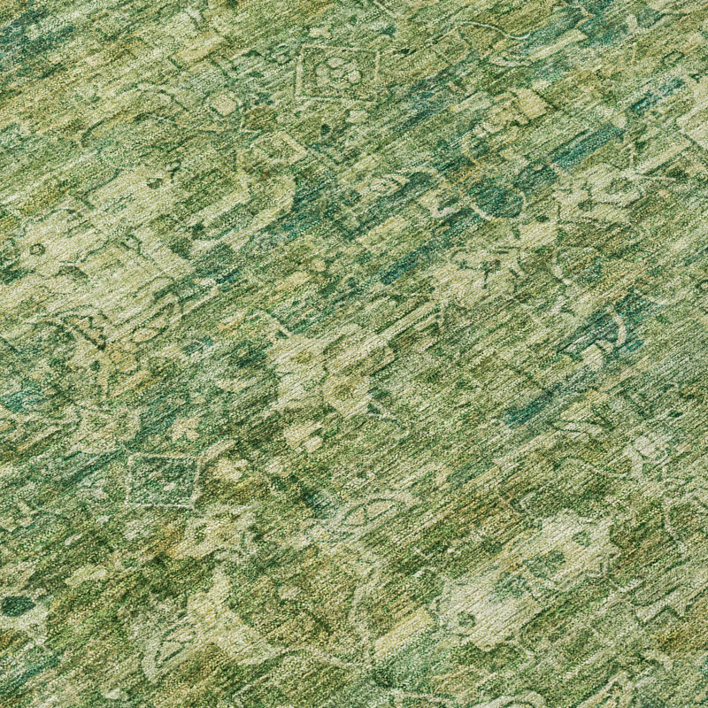 Machine Washable Indoor/Outdoor Hashlamoun ACN2324 Ikat Rug, Rectangle 5' x 7'6"