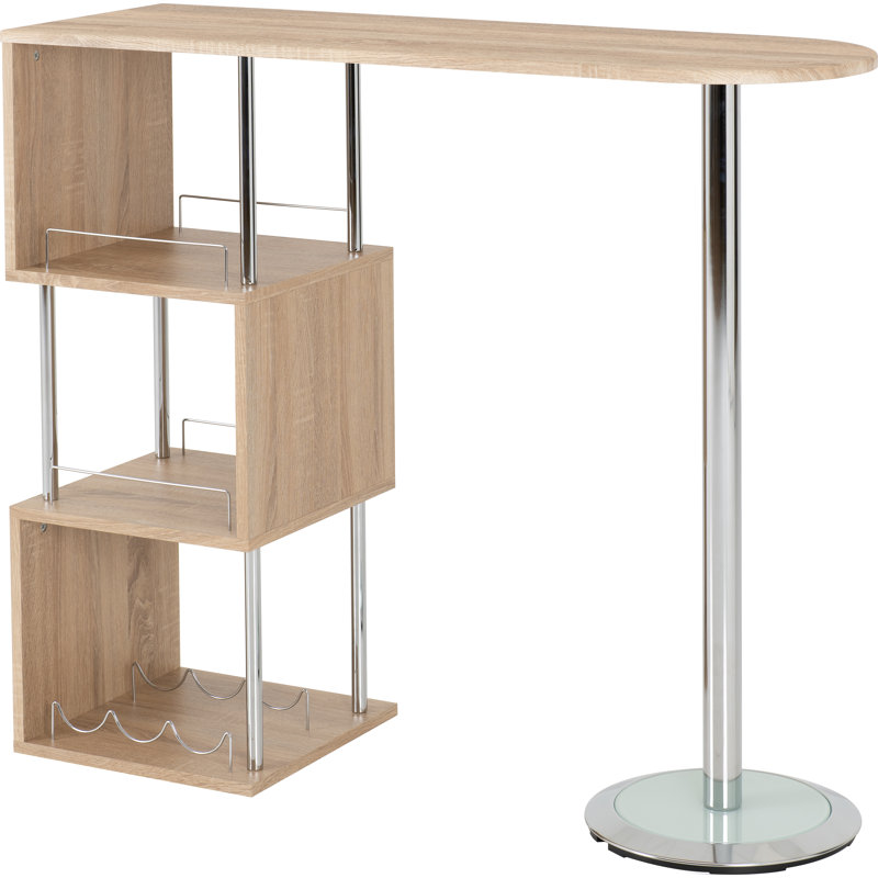 Abelone Bar with Wine Storage, Light Oak