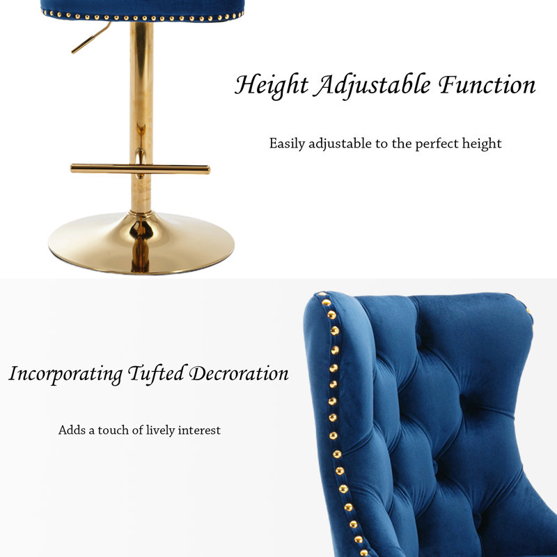 Ensemble de 2 tabourets de bar Modern, Bleu
