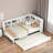Wooden Daybed With Twin Size Trundle, Storage Shelf And Usb Charging Ports-250689566-250689565