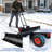 36in Snow Pusher Shovel w/Wheels,Metal Snow Pusher Shovel with Adjustable Handle, Angled Blade for Driveway,Black-139189438-139189439