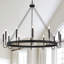 Allegra 46" W 12-Light Wagon Wheel Chandelier-1900504864