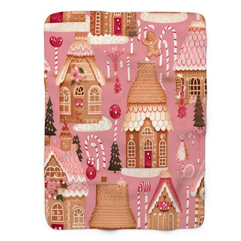 Ginger Noel - Couverture sherpa de qualité supérieure 1 pièce, L 50 po x L 60 po