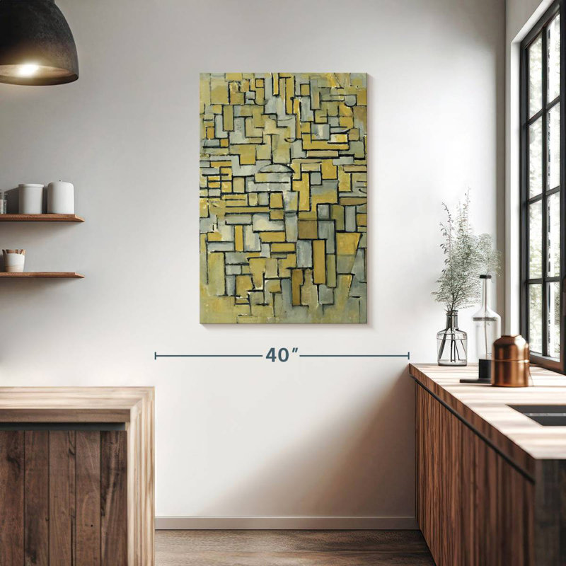 Avery Composition In Brown And Gray, 39" H x 26" W