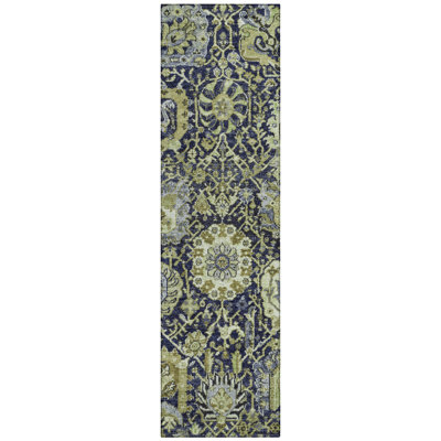 Elarion Green Washable Indoor-Outdoor Rug - 