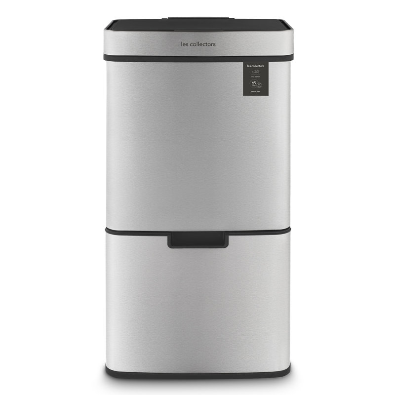 Steel Motion Sensor Multi-Compartment Rubbish & Recycling Bin, 64 L