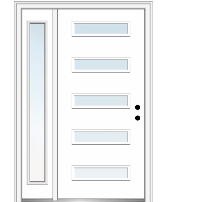 Spotlight 53'' x 81.75'' Glass Fiberglass Front Entry Doors, Left Hand