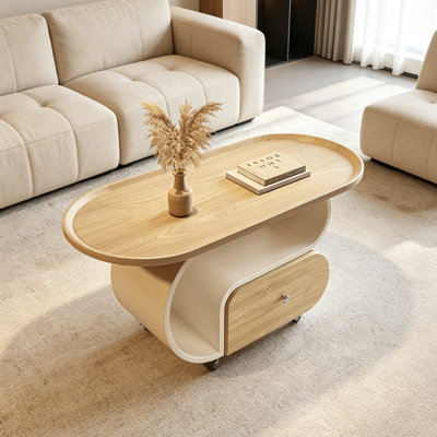 Modern Small Apartment Mobile Storage Coffee Table