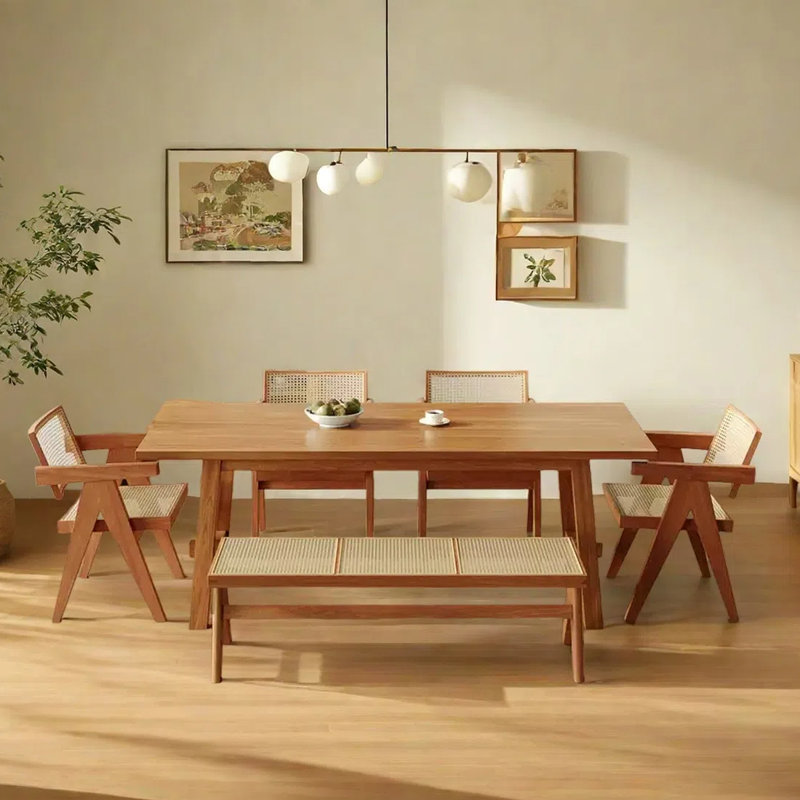 Table de salle à manger moderne de style japonais, H 29,53 po x L 70,87 po x l 31,5 po