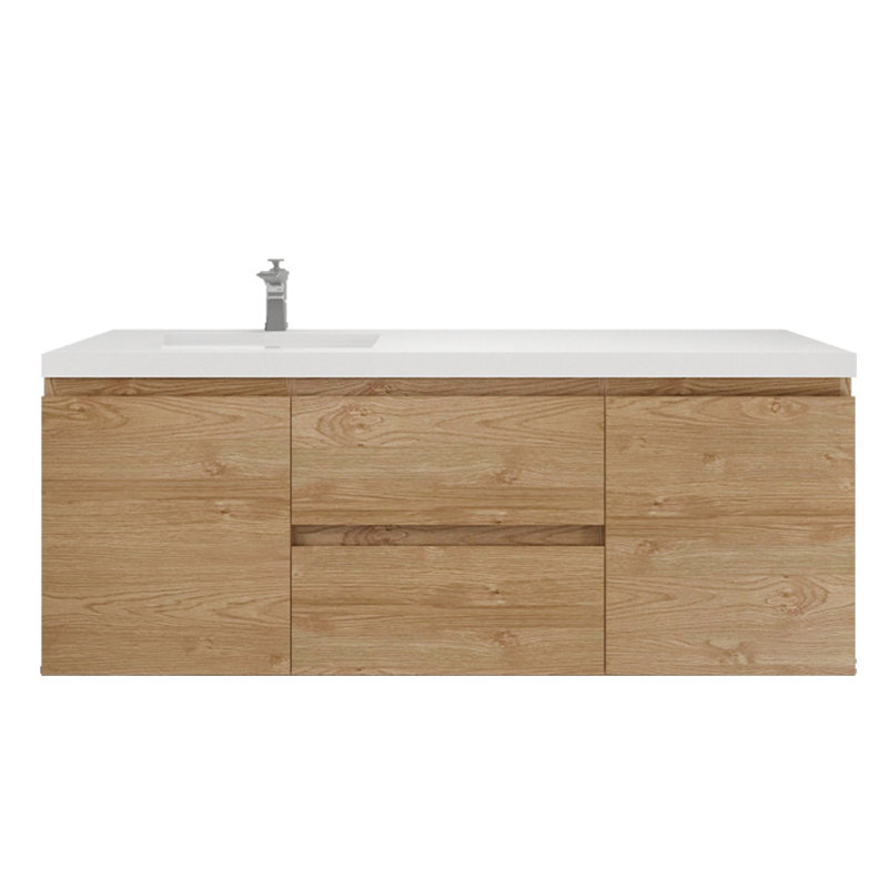 Ensemble de meuble-lavabo simple 60 po, Chêne de la Nouvelle-Angleterre