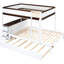 Lit superposé blanc + noyer avec lit gigogne simple, bureau pratique, rangement et rangement de taille, lit gigogne blanc / noyer