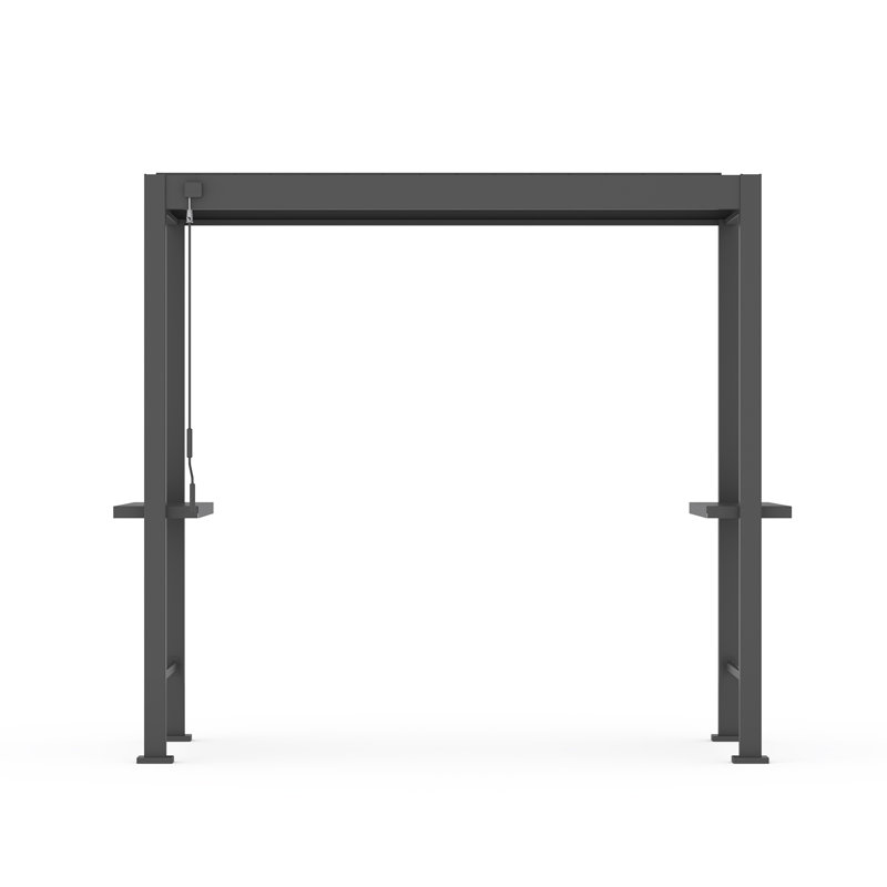 88S 5'X8.2' Alu. Grill Pergola With Louvered Roof, Bar Tables(Grill not included)