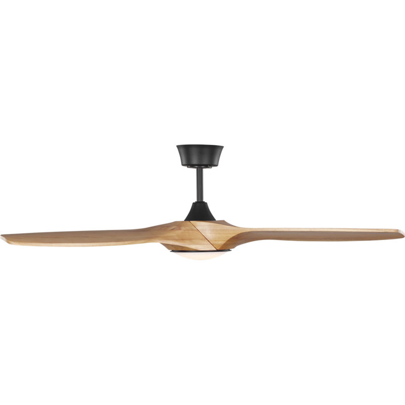 Selen Smart LED Ceiling Fan, Natural Honey, Midnight Black, 52" Wide