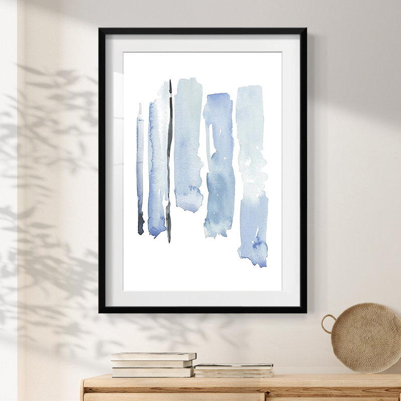 Blue Streak II - impression encadrée, H 28,5 po x l 20,5 po, Noir