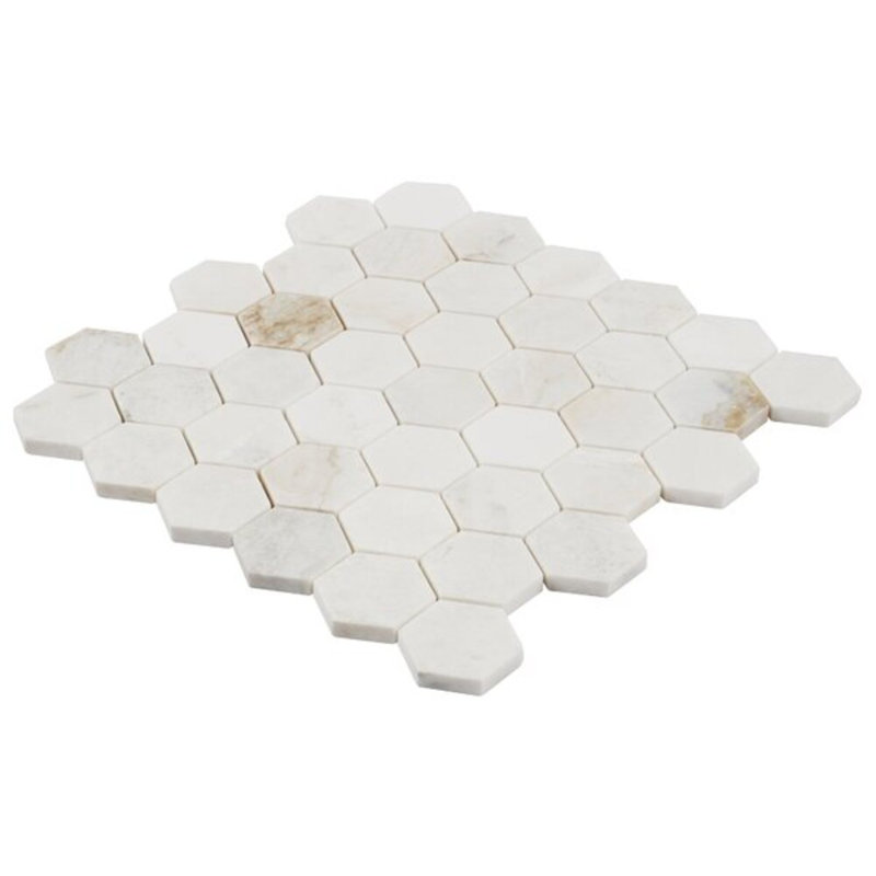Alaska White Penny Round Polished Marble Tile