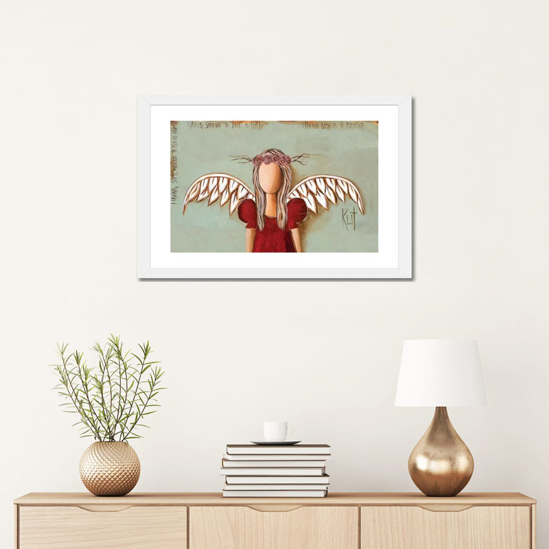 Reproduction d’art, "A Blessing" par rut art Creations, H 16 po x l 24 po x P 1 po, Papier encadré blanc, Blanc