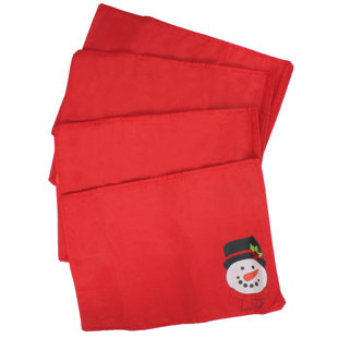Ensemble de 13,5 po bonhomme de neige avec ensemble de napperons de Noël
