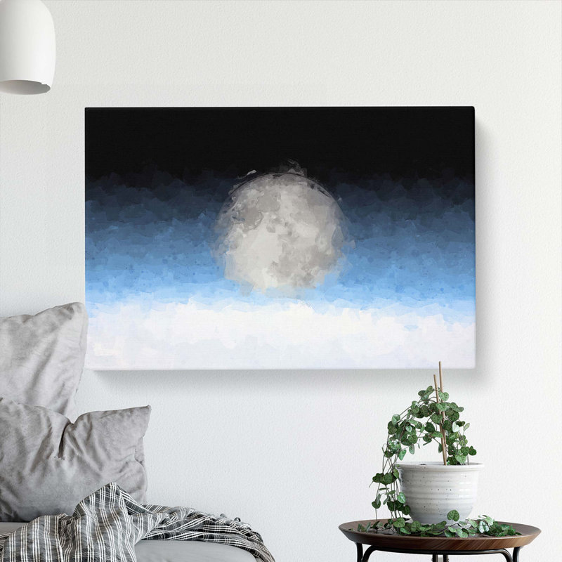 The Moon Above In Abstract - Wrapped Canvas Print, 60cm H x 91cm W x 3cm D