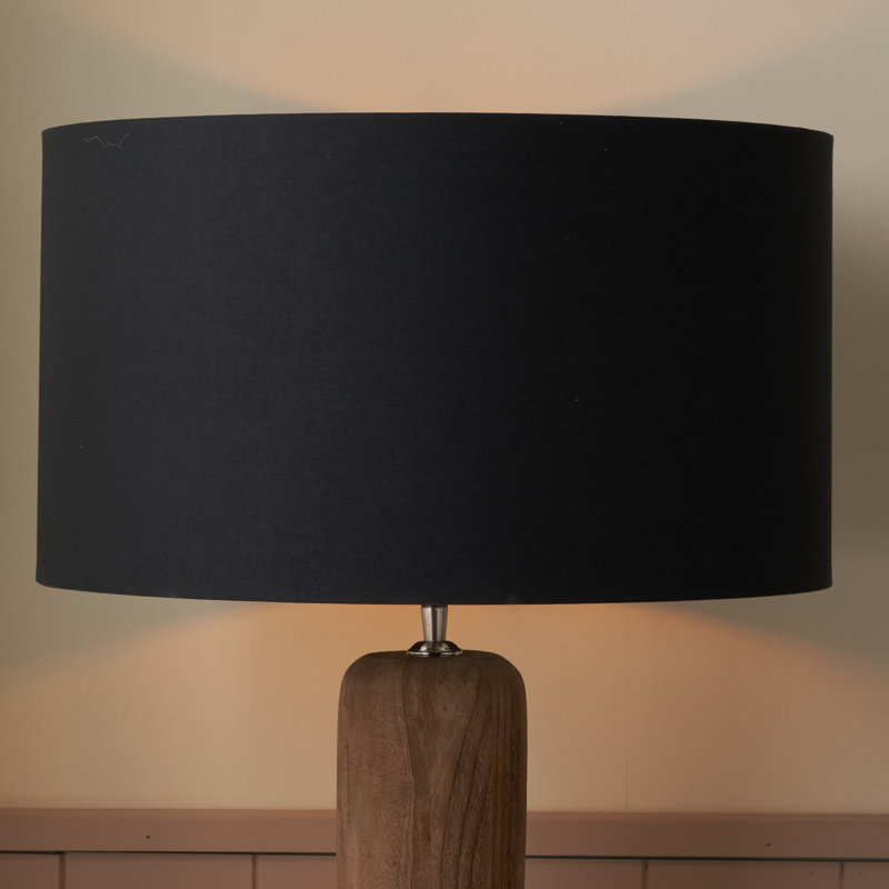 Drum Lamp Shade ( Screw On ), Black, 26cm H x 45cm W x 45cm D