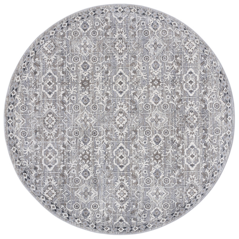 Tapis oriental en polyester 1276 Clover, Rond 6 pi 7 po