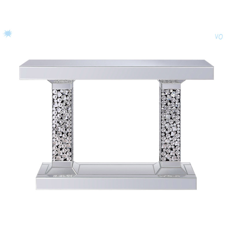 Mirrored & Faux Gems Console Table