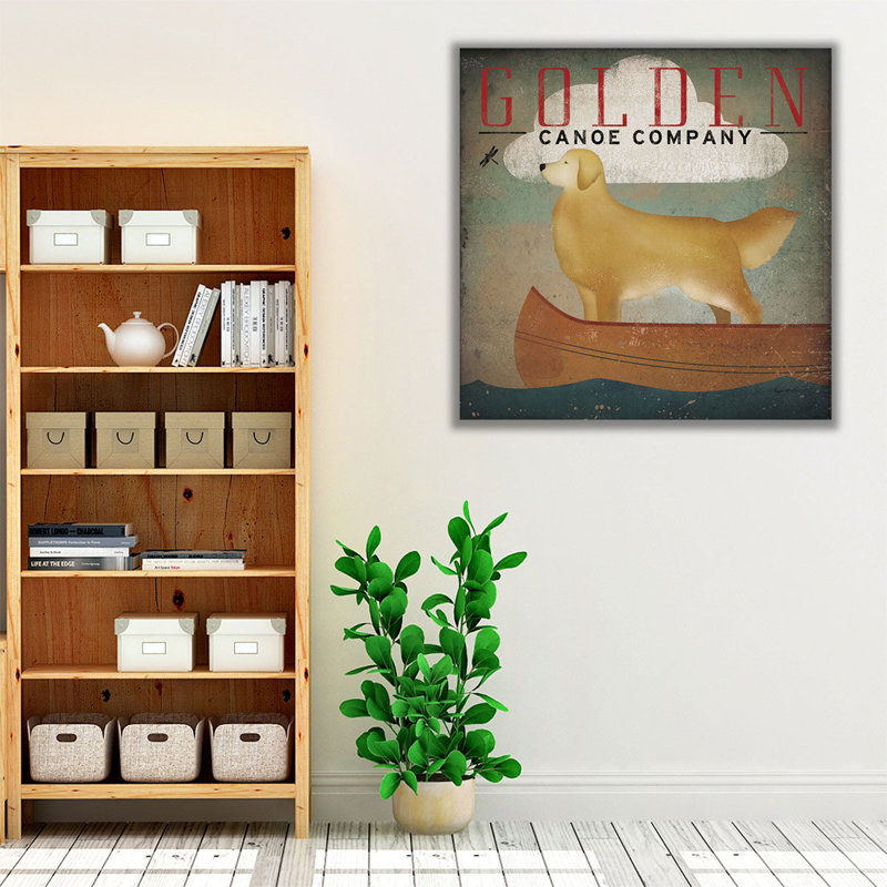 Golden Dog Canoe Co - reproduction d'art sur toile, H 24 po x l 24 po