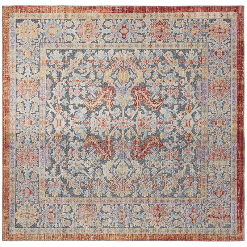 Younes Provance Performance Oriental Rug, Square 6'7"