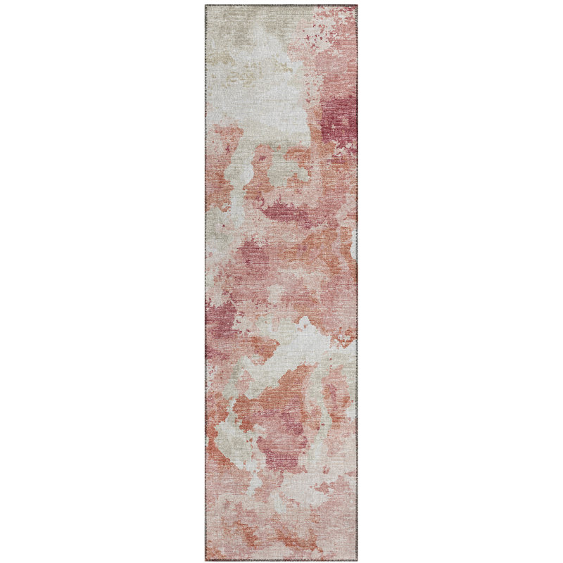 Washable Abstract Indoor / Outdoor Rug, Runner 2'3" x 7'6"
