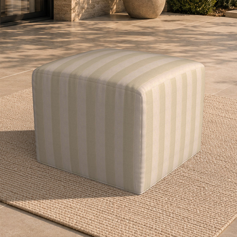 Repose-pieds extérieur Praia Sunbrella®, H 18 po x l 22 po x P 22 po, Moineau expressif rayé Sunbrella®