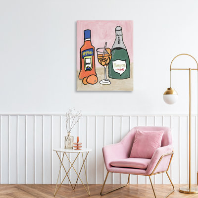 Toile Aperol and Champagne, design par NOLA James
