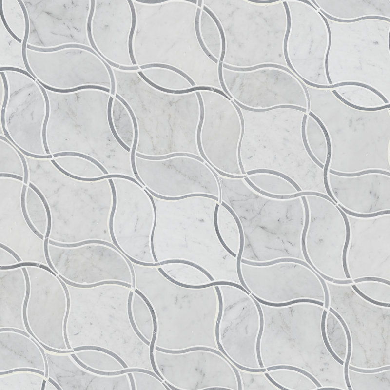 Carreau de mosaïque en marbre poli Carrara