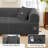 Boneless 82.5" Floor Sofa with 2 Pillows, 3-Seat Corduroy Hybrid Pocketed Spring Couch, Compression Sofa for Living Room Bedroom Lounge, No Assembly Needed-1530878097