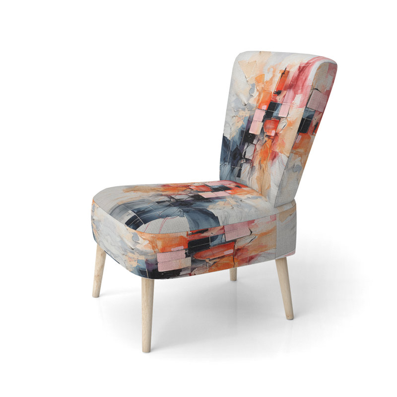 Fashion Calvin K Geometric Glam II - Velvet Upholstered Modern Side Chair, Fashion Art Accent Chair