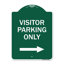 Enseigne Signmission Designer Series - Enseigne de stationnement réservée Stationnement pour visiteurs seulement (avec flèche droite) | Enseigne architecturale noire et dorée en aluminium de gros calibre 18 po x 24 po | Fabriqué aux États-Unis