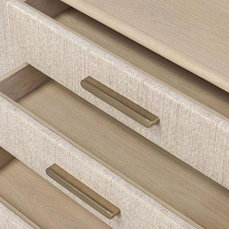 ROSENELL Solid Wood Media Console, Natural