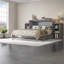 Grands lits escamotables spacieux, fabrication en bois, style moderne pour une vie compacte