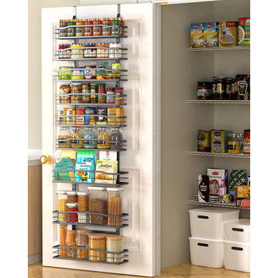 9-Tier Over The Door Pantry Organizer, Black Hanging Basket Wall Spice Rack Seasoning Shelves -  Rebrilliant, 2B9CE6FAD7AC43A78F2EA4251BD2B2CE