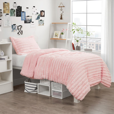 Coma Inducer Chunky Bunny Roll Cakes Oversized Faux Fur Comforter Set