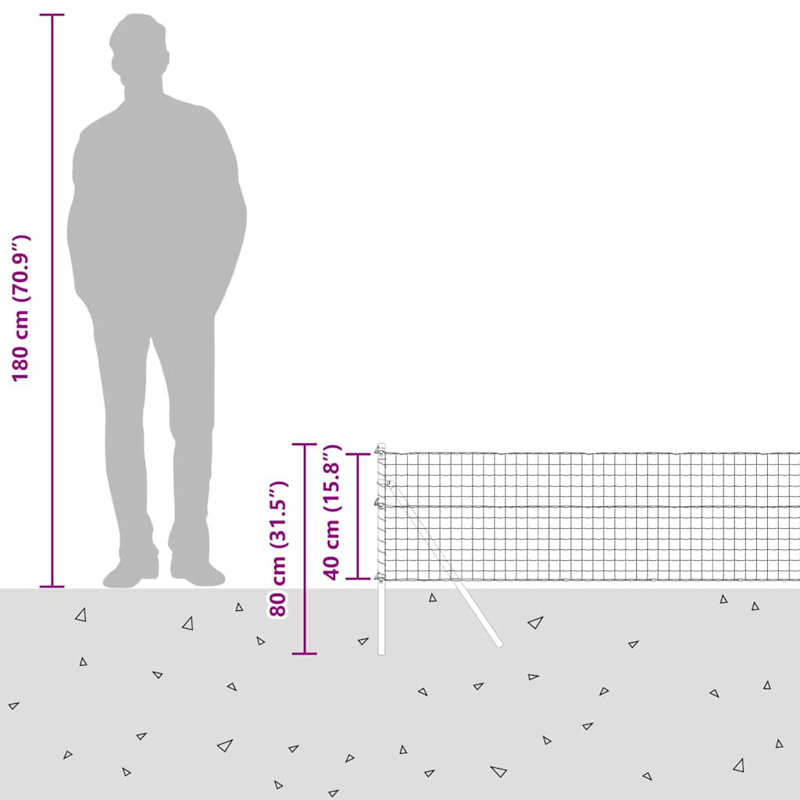 Vidaxl Fence With Posts Steel, Grey, 40cm H x 2500cm W x 2.7cm D