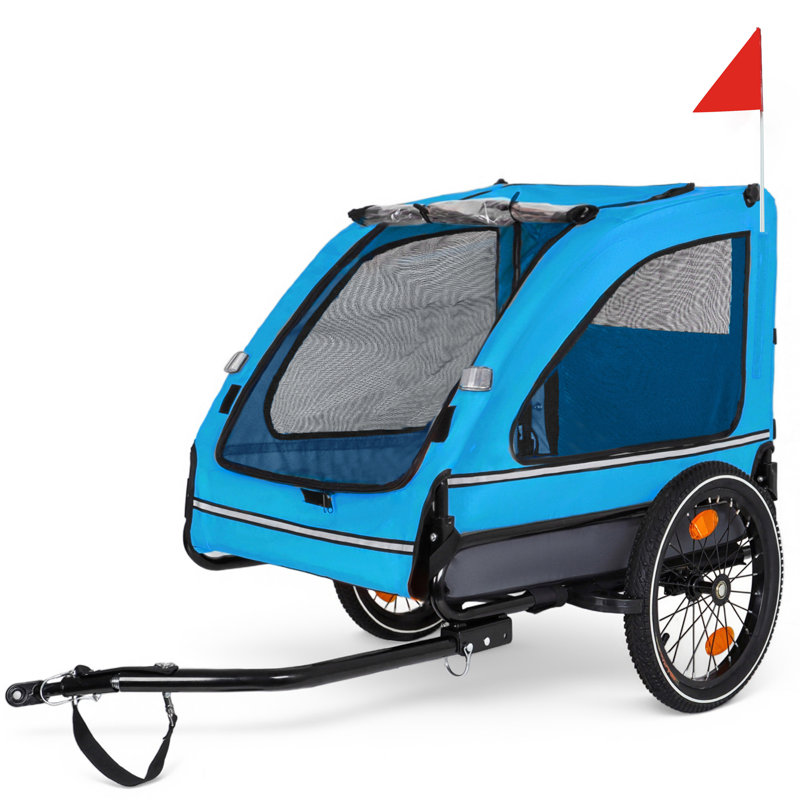 Chariot pour chien avec remorque, Bleu/gris